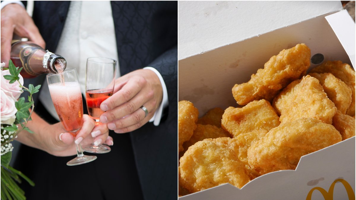 Nu erbjuder McDonald's bröllopsmenyer där gästerna får mumsa på chicken mcnuggets.